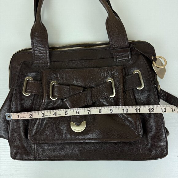 B Makowsky Brown Leather Shoulder Bag - Picture 6 of 16